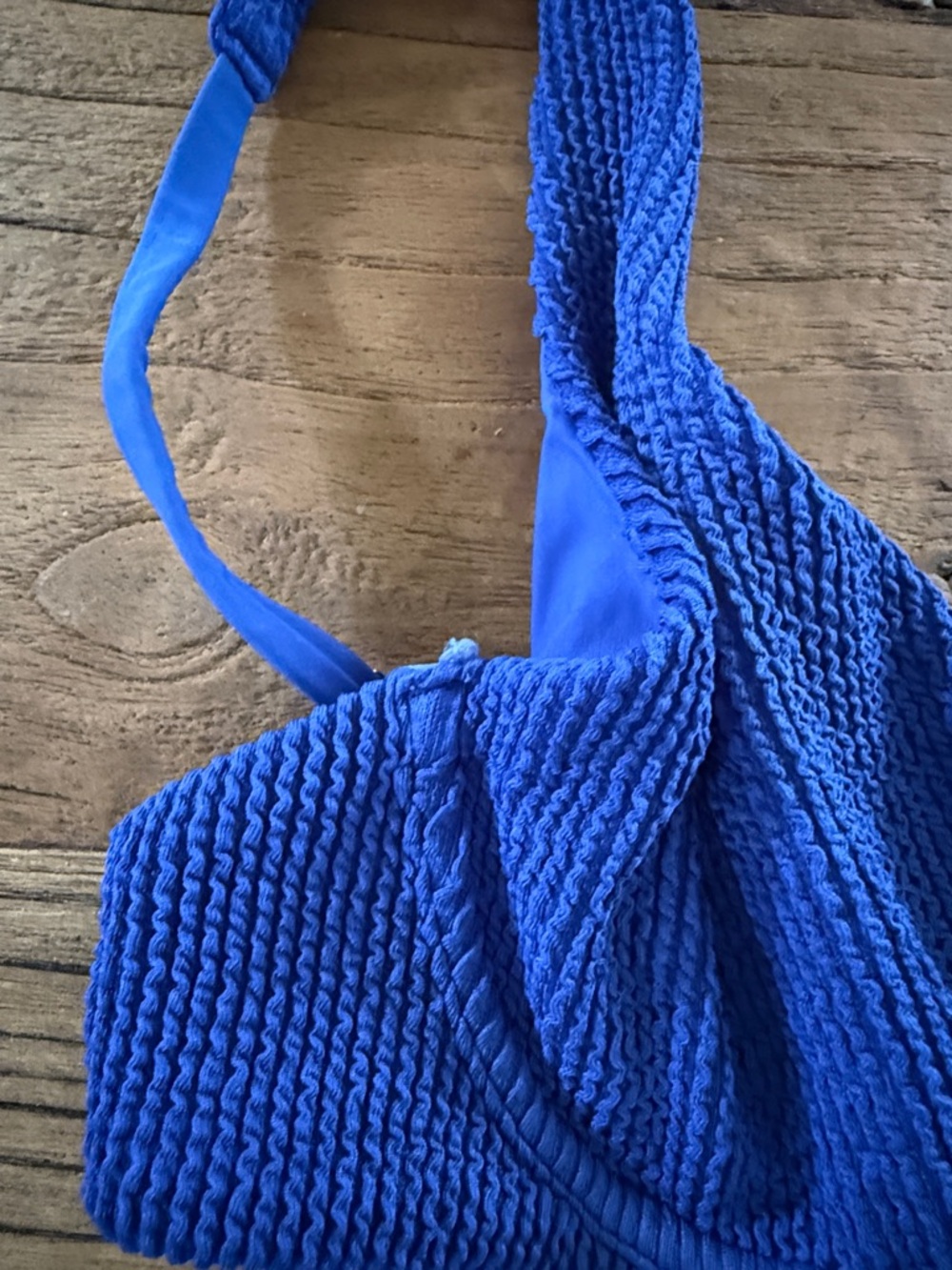 Abercrombie & Fitch Cobalt Blue Textured Bikini Set - Picture 3 of 4